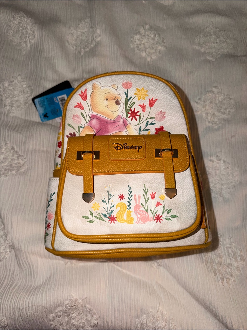 Disney Winnie the Pooh Floral Mini Backpack - White & Yellow